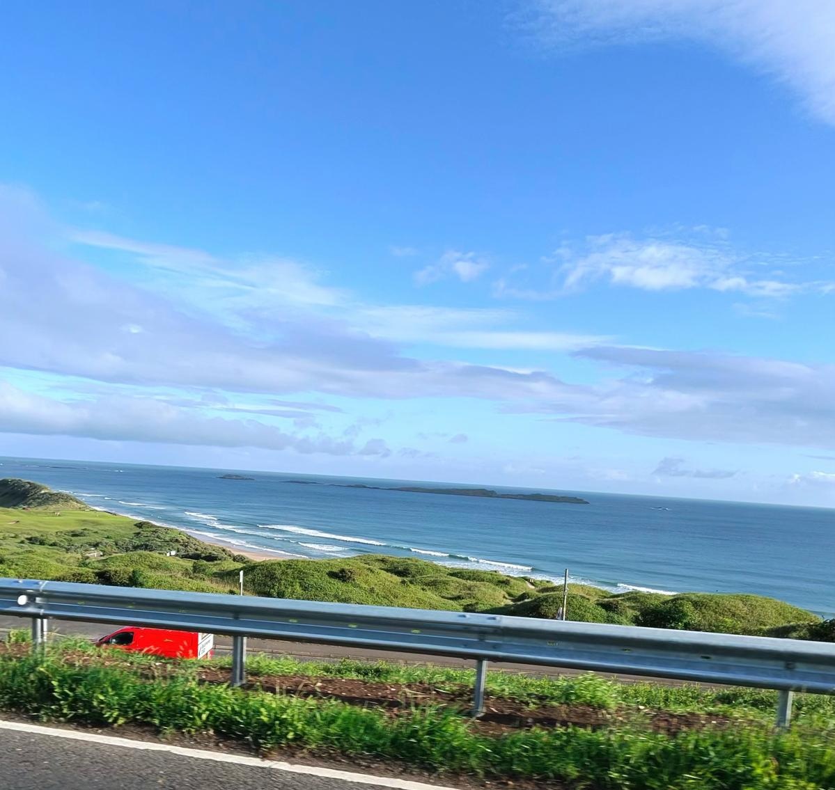 Portrush coastline on a sunny day in Northern Ireland